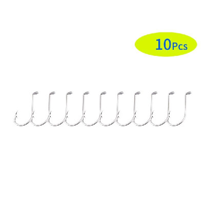 

10Pcs Stainless Steel Fishing Hook Right Angle Barbed Saltwater Freshwater Fish Hooks