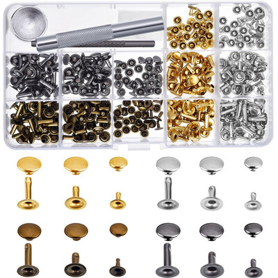 

〖Follure〗180 Set Leather Rivets Single Cap Rivet Tubular Metal Studs With Fixing Tool