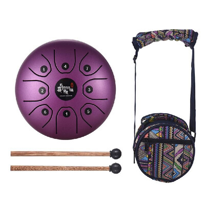

55 Inch Mini 8-Tone Steel Tongue Drum C Key Percussion Instrument Hand Pan Drum with Drum Mallets Carry Bag