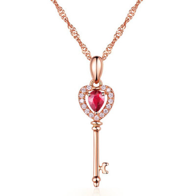 

Luxury Jewelry Platinum Red Gemstone Earrings And Necklace For Wedding Engagement Fine Jewelry