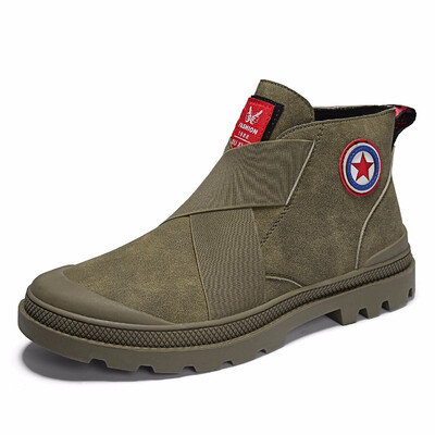 

Mens Shoes Martin Boots Breathbale Soft Genuine Leather Work Boots Light Winter Boots Men Brown Green Black Size 38-46