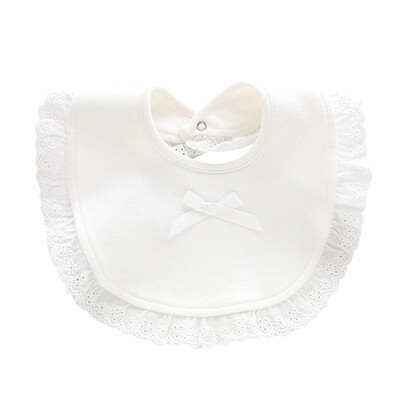 

Baby Girl Snap Button Bibs Cotton Bow Lace Bibs Waterproof Saliva Towels