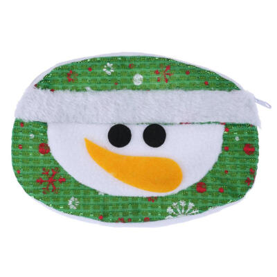 

Christmas Santa Claus Snowman Round Coin Purse Wallet Bag Candy Gift Bag