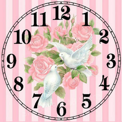 

5D DIY Full Drill Diamond Painting Pigeon Clock Cross Stitch Embroidery Kit
