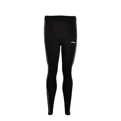 

Li Ning LI-NING fitness clothes yoga clothes running fitness tight-fitting sports pants badminton pants mens trousers AULN147-1 yarn black