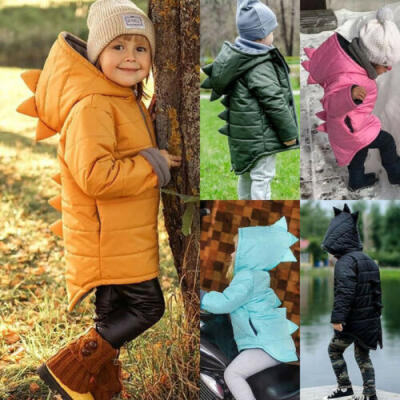 

US Toddler Kid Baby Girl Boy Hoodies Outwear Coat 3D Dinosaur Winter Warm Jacket