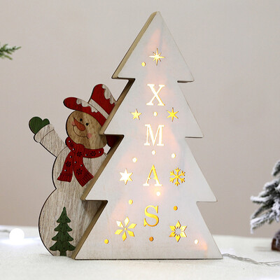 

Toponeto Battery Creative LED Night Head Bedroom Wooden Ornaments Light Red