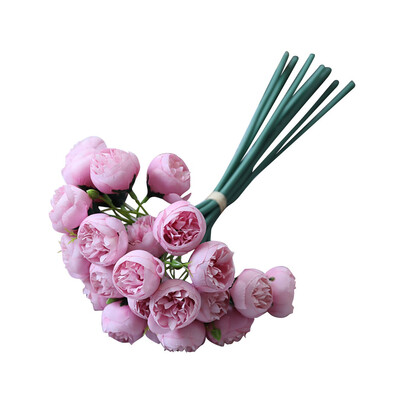 

〖Follure〗27Heads Artificial Fake Camellia Rose Bouquet Silk Flower Wedding Party Home DIY