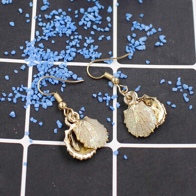 

Bohemia Retro Alloy Shell shaped Earrings Summer Beach Style Earrings 1 pair