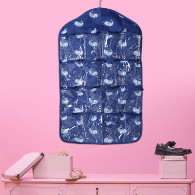 

16 Pockets Double Sided Hanging Jewelry&Accessories Organizer Shelf Bedroom Hanging Storage ShelfStorage Bag