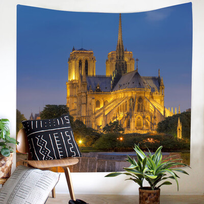 

Toponeto Colorful Print Tapestry Art Room Notre Dame Wall Hanging Tapestry Art Nature