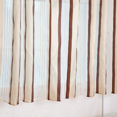 

Window Curtain Modern Striped Sheer Curtain Vertical Window Screening Window Rod Pocket Curtain Panel for Living Room Bedroom Dini