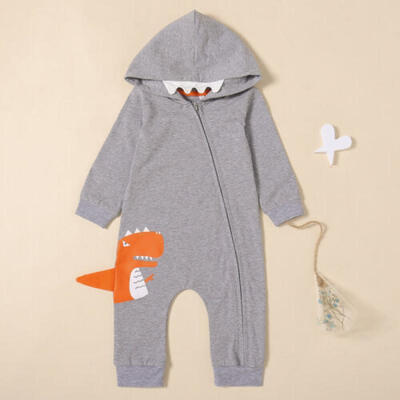 

NEW Baby Boy Girl Dinosaur Romper Bodysuit Funny Jumpsuit Hooded Clothes Outfit