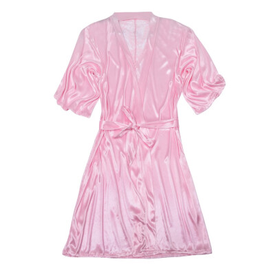 

Toponeto Women Sexy Silk Kimono Satin Bathrobe Lace Lingerie Nightdress Sleepwear Robe