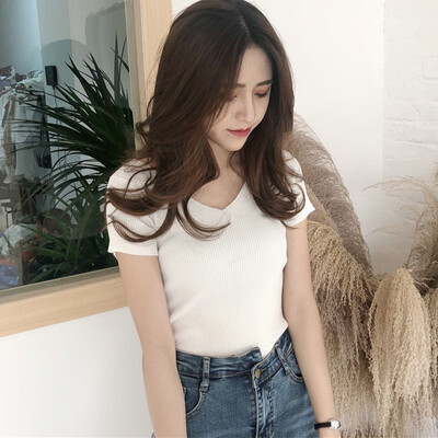 

Women Fashion Concise Casual Loose Cartoon Pattern Short Sleeve All-match Round Collar T-shirt