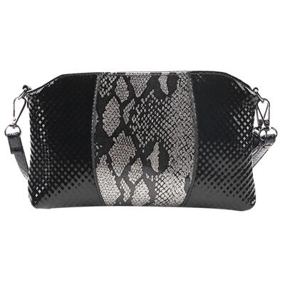 

Snake Print Shoulder Handbags Clutch Women Bright Leather Crossbody Bags
