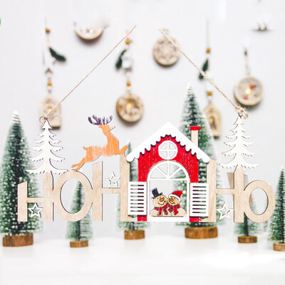 

Toponeto Christmas Snowman Wood Plate Hollow Door Hanging Wooden Pendant Xmas Decor A