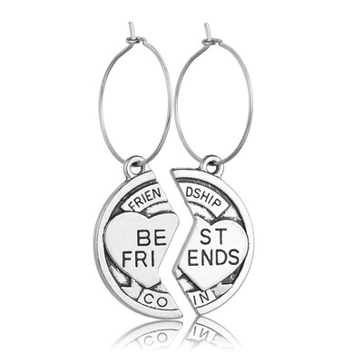 

La Melodie Vintage Big Earrings Best Friends Pendant Earrings Neutral Korean Jewelry Asymmetric Earrings Unique Wear Gifts