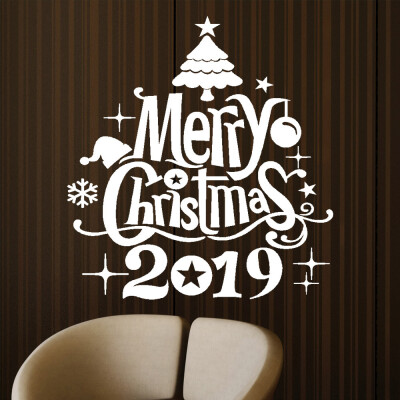 

Tailored New Year Merry Christmas Wall Sticker Home Shop Windows Decals Decor