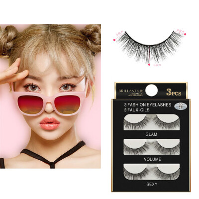 

〖Follure〗3 Pairs 3D Long False Eyelashes Makeup Natural Fake Thick Black Eye Lashes