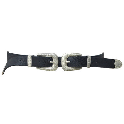 

Women Lady Vintage Boho Metal Leather Double Buckle Waist Belt Waistband