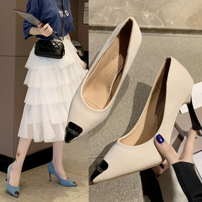 

Work shoes female black professional interview to work pointed high heels stiletto stiletto soft s