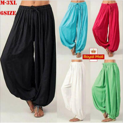 

HAREM TROUSERS Ali Baba Pants Aladdin Afghan Genie Hippy Yoga Jumpsuit Cotton