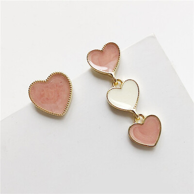 

2019 new summer brand design hand-made embossed love small earrings generous minimalist gift Korean earrings for women