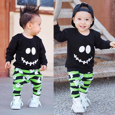 

Toddler Kids Baby Boys Outfits Clothes T-shirt Tops Ghost Pants 2PCS Set Suit