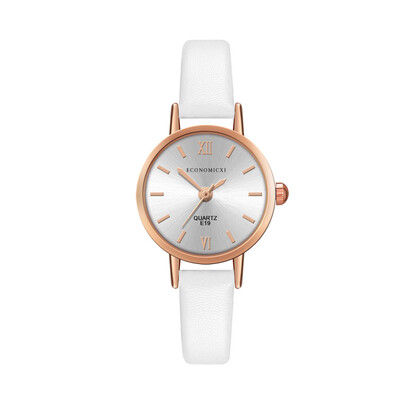 

New Product Women Watches Rose Border Dial Ladies Fashion Quartz Wristwatch Featured Leather Strap Clock Relojes Para Mujer