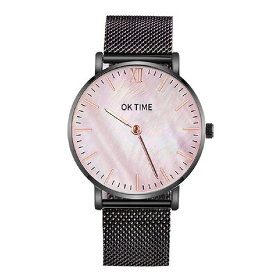 

Simple Slim Watch Analog Quartz Waterproof Stainless Steel Mesh Strap Band Thin Casual Elegant Wrist Watches for Women Rose Gold