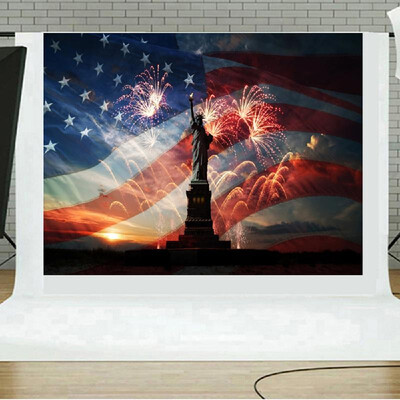 

Flag Brick Wall Photography Background Independence Day Backdrop for Photo Studio