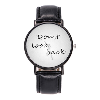 

Pure White Reloj 2018 Fashion Women Quartz Watch DONT LOOK BACK Leather Watches High Quality Clock Wristwatch Feminino
