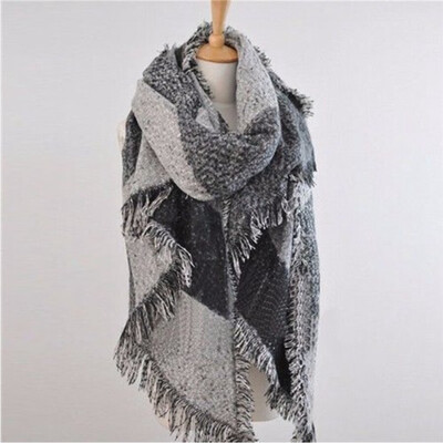 

New Women Long Cashmere Winter Wool Blend Soft Warm Scarf Wrap Shawl Plaid Scarf