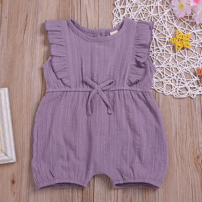 

Summer Toddler Kid Baby Girls Ruffled Solid Color Romper Jumpsuit Outfit Sunsuit