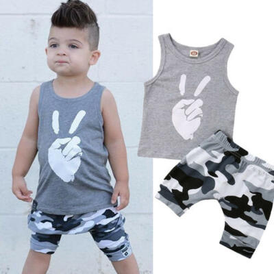

Baby Boy Kid Newborn Cotton T-shirt TopShorts Pants Outfit Clothes Set