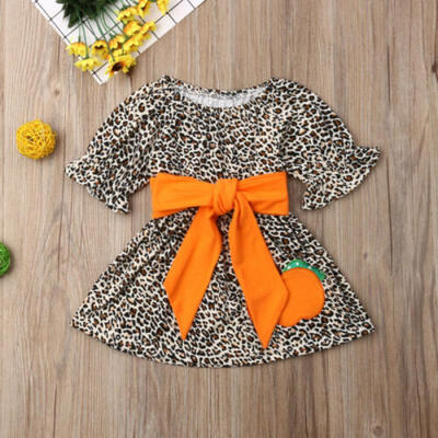 

Halloween Toddler Kids Baby Girls Leopard print Clothes Party Pageant Tutu Dress