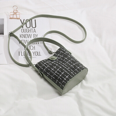 

Retro tweed bag ins advanced foreign-style womens bag new 2019 color bucket bag shoulder Messenger bag