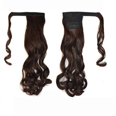 

Gobestart Real New Clip In Human Hair Extension Curly Pony Tail Wrap Around Ponytail