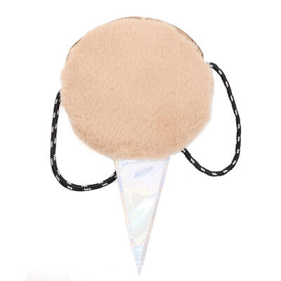 

Ice Cream Shape Bag Women Girls Shoulder Messenger Plush Zip Small Bags