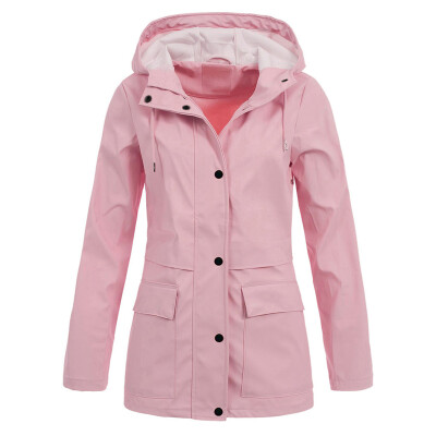 

Women Jacket Coat Outdoor Plus Size Waterproof Hooded Raincoat Windproof Outcoat