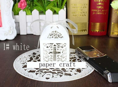 

FUNNYBUNNY 20 PCS Cross Laser Cut Favor Box Christening Baby Shower Bomboniere with Ribbons Party Favors Candy Box