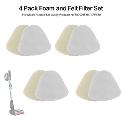 

4 Pack Vacuum Foam&Felt Filter for Shark Rotator Lift-Away Vacuum NV350 XHF350 XFF350