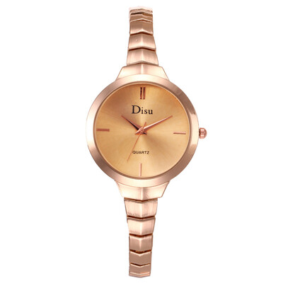 

2018 simple womens watch European style gold large dial with strap quartz alloy watch