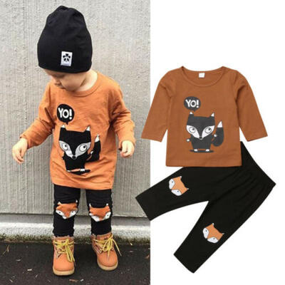 

Infant Baby Kids Boy Animal T-shirt Tops Tees Pants Outfits Set Clothes
