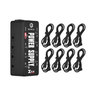 

Xvive V19 Compact Size Power Supply Station 8 Isolated DC Outputs for 9V 18V Guitar Effects with Power Cables Power Adapter