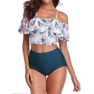 

Women High Waist Swimwear Bikini Set Push-up Padded Bra Bathing Suit Swimsuit
