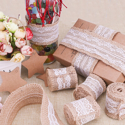 

〖Follure〗6variations 6 rolls of natural vintage jute linen ribbon DIY wedding strap party