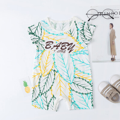 

Newborn Infant Baby Girl Boy Jumpsuit Bodysuit Leaf Letter Romper Outfits