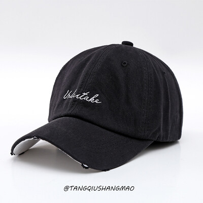 

2019 new cap old broken-hole hip-hop couple men&women baseball cap spring&summer outdoor sun-shading ducks cap